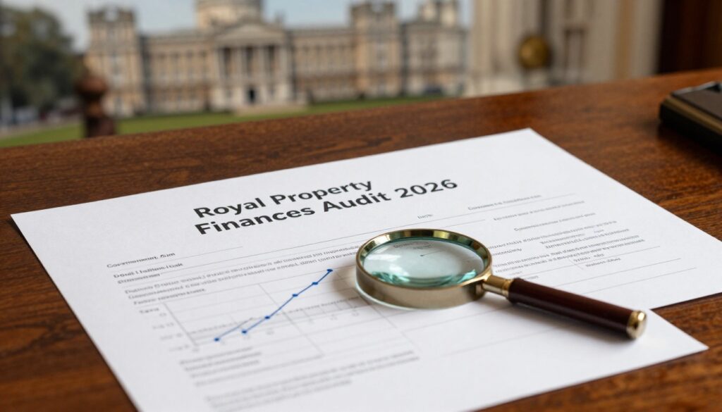 Royal Lodge estate in Windsor with surrounding gardens symbolizing Crown Estate rental agreements and property finance investigation from the 2026 audit.