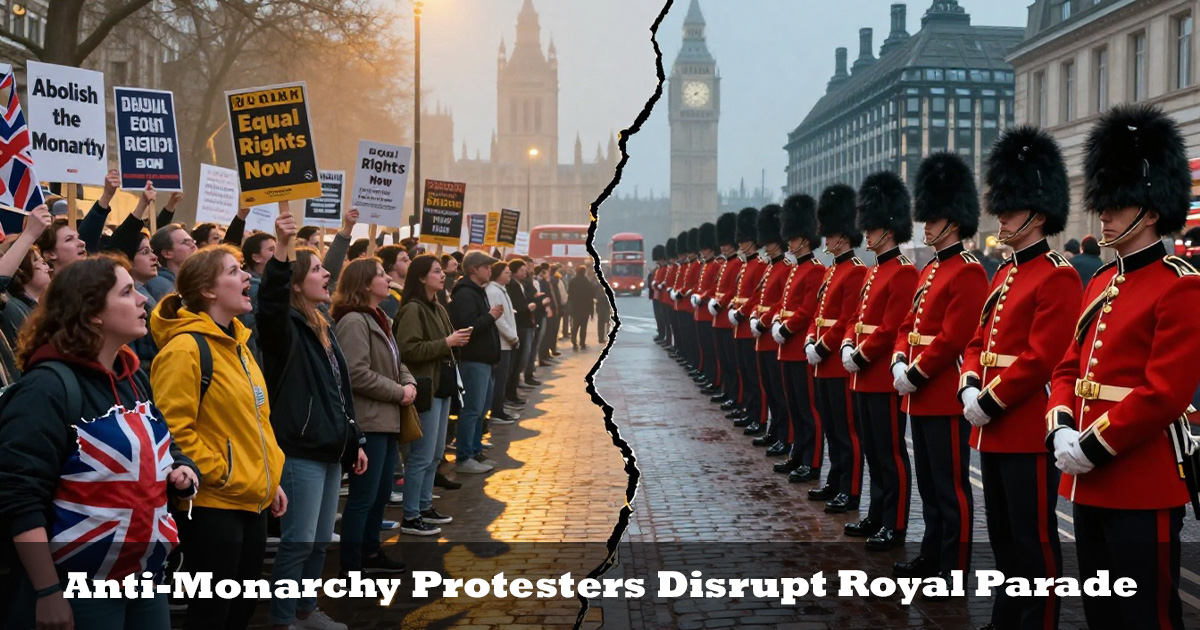 Anti-Monarchy Protesters Disrupt Royal Parade