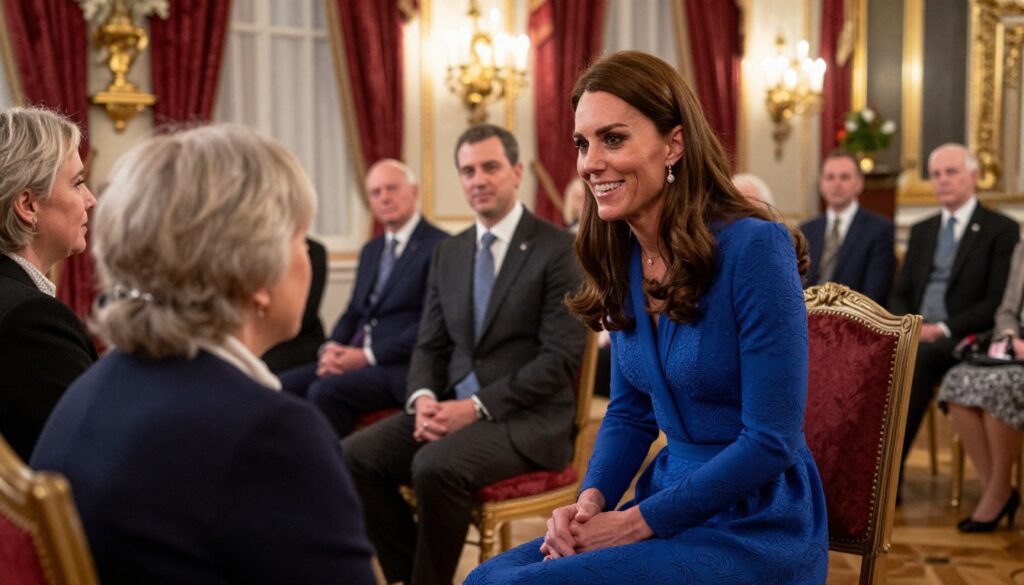 Kate Middleton Cancer Remission highlighted during cancer research exhibition alongside King Charles and healthcare professionals