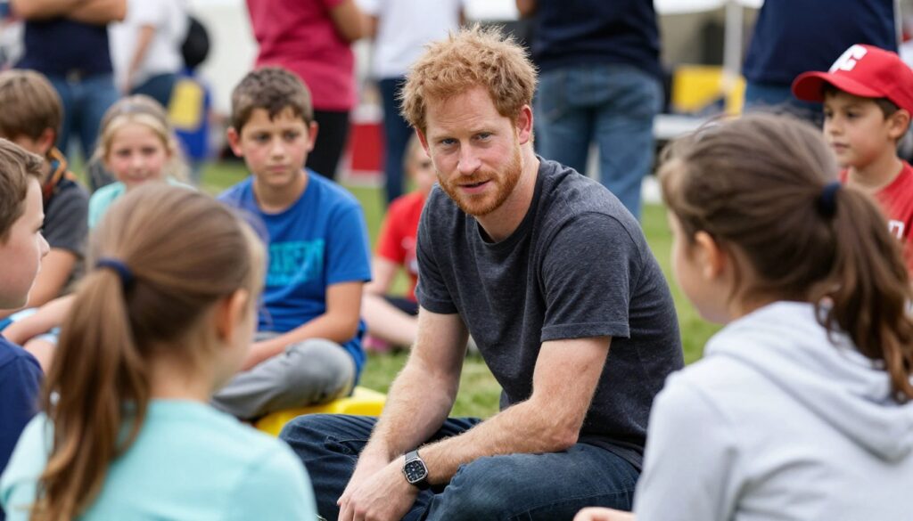 Goat Yoga Mishap featuring Prince Harry laughing with a playful goat during a charity festival